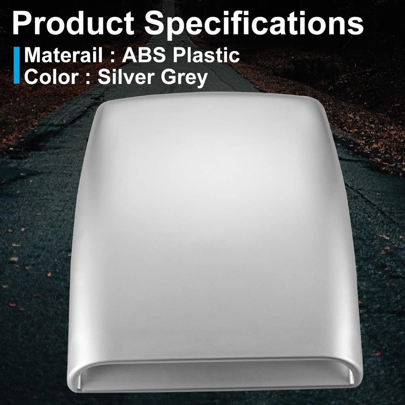 NATGIC Universal Car Air Flow Decorative Intake Hood Scoop Turbo Bonnet Vent Cover (Silver) - Image 4